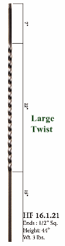 HF16.1.12 Double Ribbon Iron Baluster, silver vein