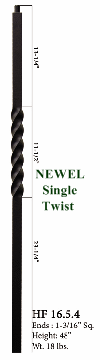 HF16.5.7 Single Ribbon Newel Post